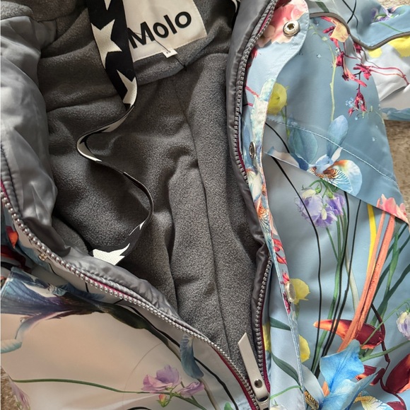 Molo Snowsuit with floral print and Faux Fur Hood - Picture 3 of 5